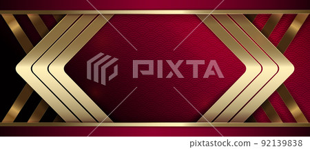 Golden shiny arrows with rays on a textured burgundy background Golden shiny arrows with rays on a textured burgundy background 92139838
