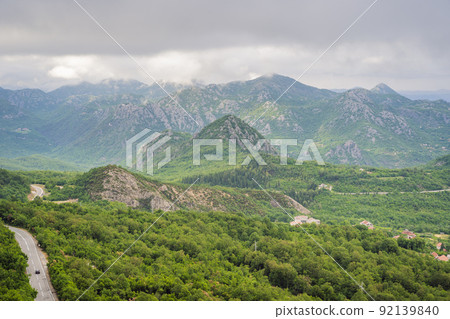 Beautiful view of the mountains of Montenegro and Skadar lake Beautiful view of the mountains of Montenegro and Skadar lake 92139840