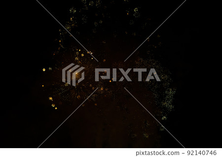 Fireworks exploding against black background 92140746