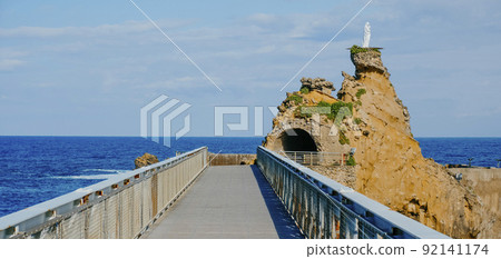 Rocher de la Vierge in Biarritz, web banner 92141174