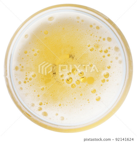 beer bubbles in Glass of light beer beer bubbles in Glass of light beer 92141624