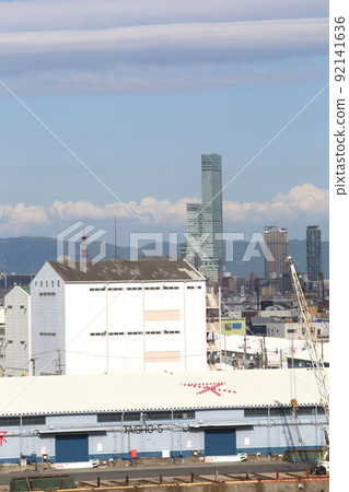 Chishima Bridge Taisho Ward Osaka City Scenery Taisho Inner Harbor Fleet Warehouse Material Storage Showayama Truss Architecture Osaka Bay Scenery 92141636