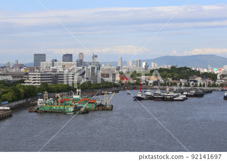 Chishima Bridge Taisho Ward Osaka City Scenery Taisho Inner Harbor Fleet Warehouse Material Storage Showayama Truss Architecture Osaka Bay Scenery 92141697