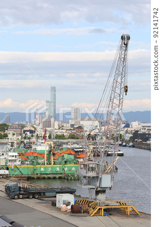 Chishima Bridge Taisho Ward Osaka City Scenery Taisho Inner Harbor Fleet Warehouse Material Storage Showayama Truss Architecture Osaka Bay Scenery 92141742