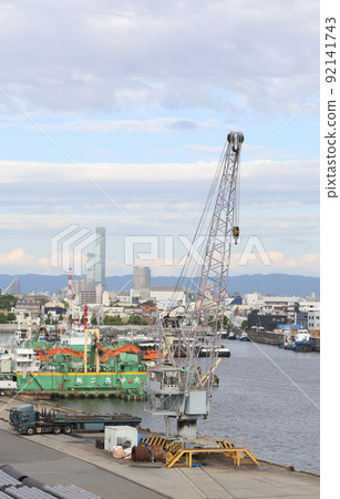 Chishima Bridge Taisho Ward Osaka City Scenery Taisho Inner Harbor Fleet Warehouse Material Storage Showayama Truss Architecture Osaka Bay Scenery 92141743