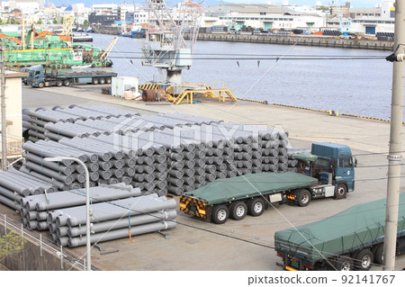Chishima Bridge Taisho Ward Osaka City Scenery Taisho Inner Harbor Fleet Warehouse Material Storage Showayama Truss Architecture Osaka Bay Scenery 92141767