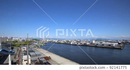 Chishima Bridge Taisho Ward Osaka City Scenery Taisho Inner Harbor Fleet Warehouse Material Storage Showayama Truss Architecture Osaka Bay Scenery 92141775