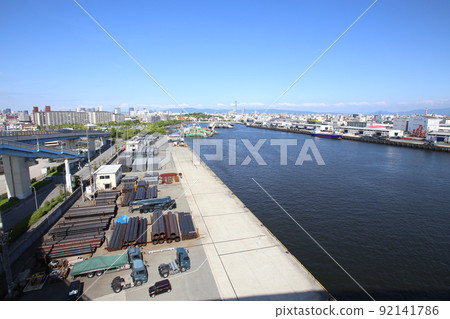 千島橋 大正區 大阪市景 大正內港艦隊倉庫 物資倉庫 昭和山 桁架建築 大阪灣風光 92141786