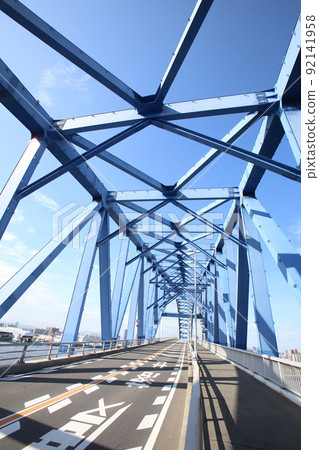 Chishima Bridge Taisho Ward Osaka City Scenery Taisho Inner Harbor Fleet Warehouse Material Storage Showayama Truss Architecture Osaka Bay Scenery 92141958