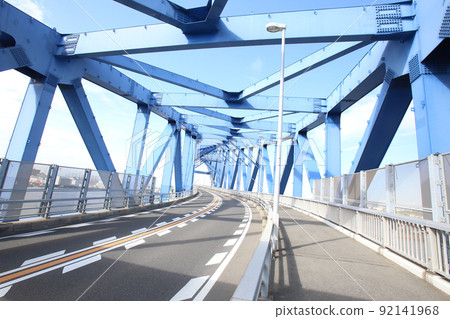 Chishima Bridge Taisho Ward Osaka City Scenery Taisho Inner Harbor Fleet Warehouse Material Storage Showayama Truss Architecture Osaka Bay Scenery 92141968