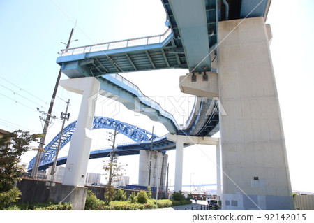Chishima Bridge Taisho Ward Osaka City Scenery Taisho Inner Harbor Fleet Warehouse Material Storage Showayama Truss Architecture Osaka Bay Scenery 92142015