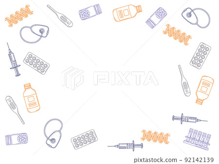 Frame with medical and healthcare items. Equipment for pharmacies and hospitals. Frame with medical and healthcare items. Equipment for pharmacies and hospitals. 92142139