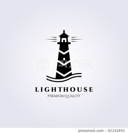 Lighthouse guard tower logo vector illustration design, black vintage symbol 92142641