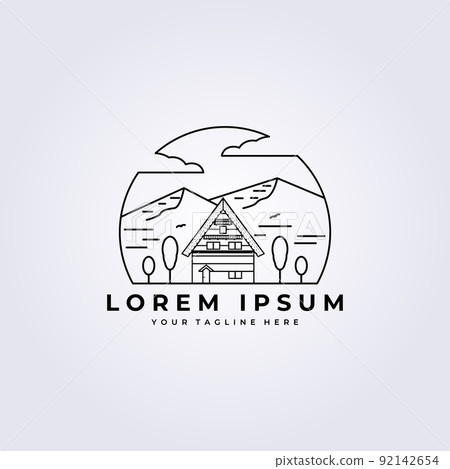 Cabin house logo vector illustration design, wooden house, Gas-Ho House 92142654