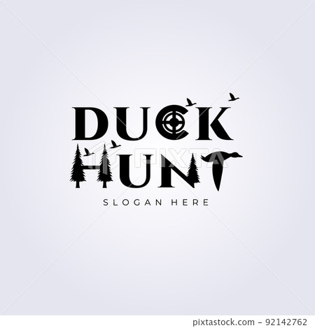 Creative Duck hunt letter mark logo vector illustration design, famous creative letter mark symbol template Creative Duck hunt letter mark logo vector illustration design, famous creative letter mark symbol template 92142762