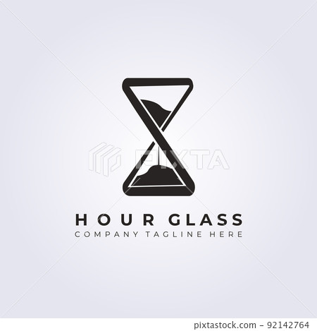 Hourglass logo vector illustration design, simple creative hourglass logo symbol icon template design Hourglass logo vector illustration design, simple creative hourglass logo symbol icon template design 92142764