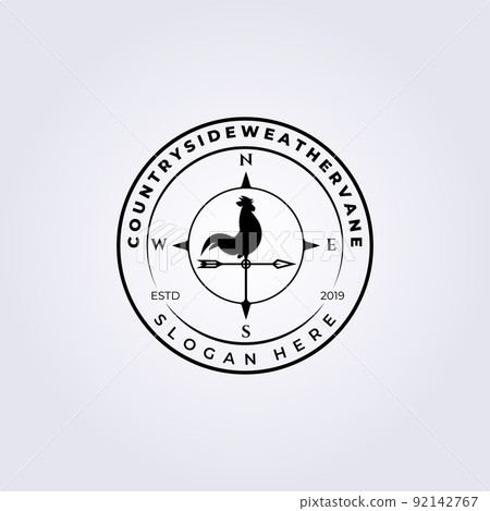 Weather vane, wind vane logo vector illustration template design, emblem badge element 92142767