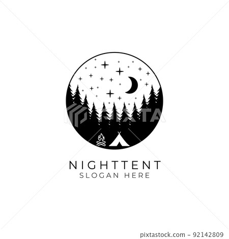 camping travel logo vector illustration design, simple adventure template logo 92142809