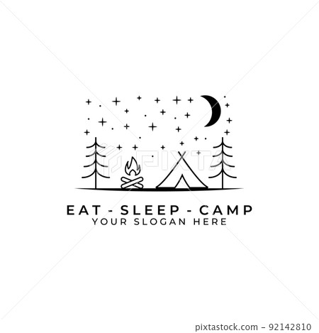 Camping logo vector illustration design , premium template logo design 92142810