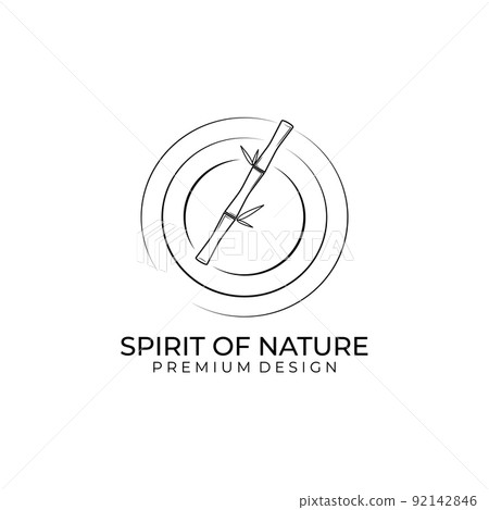 bamboo logo vector illustration design, meditation logo template for relaxation , massage, salon, spa, refresh 92142846