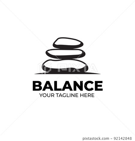 Stone balance logo vector illustration design 92142848