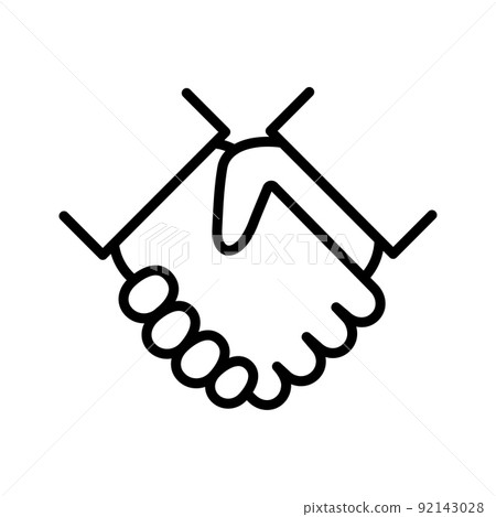 Handshake greeting icon. Partnership and agreement symbol. Pictogram isolated on a white background. Handshake greeting icon. Partnership and agreement symbol. Pictogram isolated on a white background. 92143028