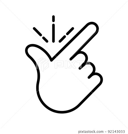 Easy icon. Finger snapping hand gesture. Pictogram isolated on a white background. Easy icon. Finger snapping hand gesture. Pictogram isolated on a white background. 92143033