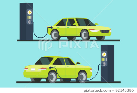 Electric modern car, side view. 92143390