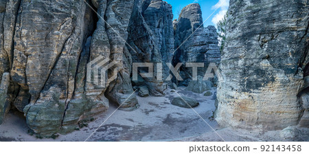 Rock in Sandstone Mountains The Tisa Rocks, Tisa Walls - Tiske steny, Czech republic 92143458
