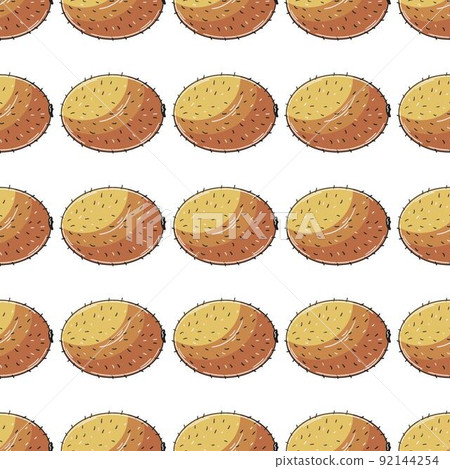 Seamless pattern with tropical fruits. Illustration in hand draw style 92144254