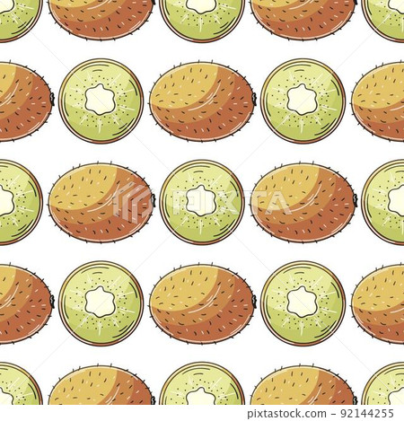 Seamless pattern with tropical fruits. Illustration in hand draw style Seamless pattern with tropical fruits. Illustration in hand draw style 92144255
