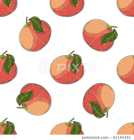 Seamless pattern with tropical fruits. Illustration in hand draw style Seamless pattern with tropical fruits. Illustration in hand draw style 92144391