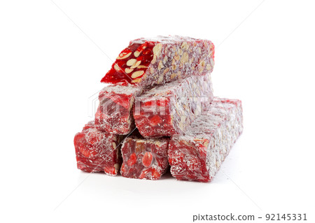 Turkish delight isolated on white. 92145331