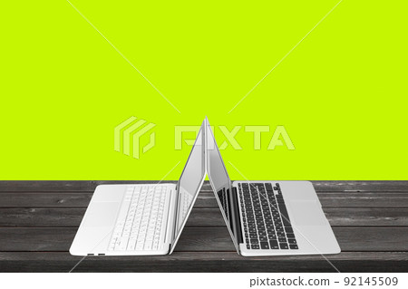 workspace with modern laptop workspace with modern laptop 92145509