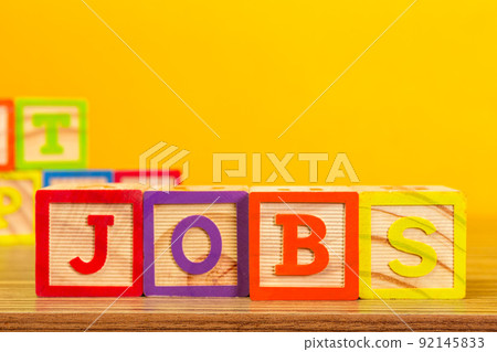 Wooden alphabet blocks with letters 92145833