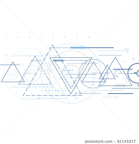 Network connection technology. Vector connect dots and lines. Abstract triangular concept Network connection technology. Vector connect dots and lines. Abstract triangular concept 92145837