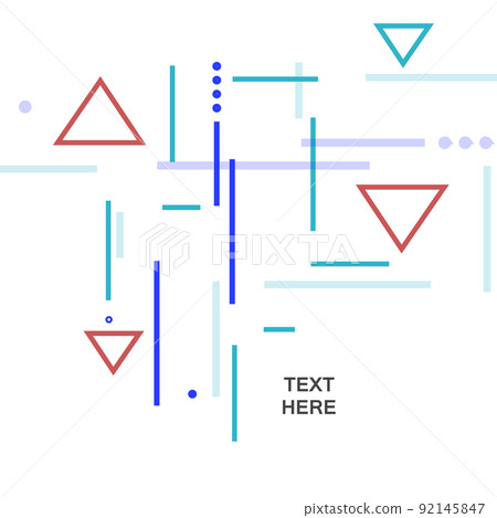 Abstract color lines and triangles on color background Dynamic shapes. Vector simple style design 92145847