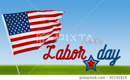 Happy Labor day banner, american patriotic background 92145918