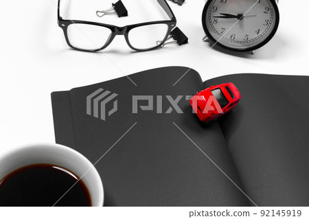 Blank office desk background with copy space for your text. Top view. 92145919