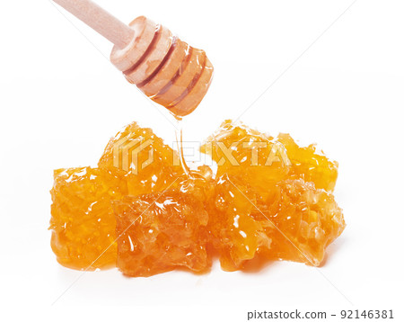 Fresh honeycombs on white background 92146381