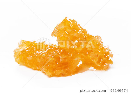 Fresh honeycombs on white background 92146474