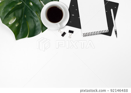 Blank office desk background with copy space for your text. Top view. Blank office desk background with copy space for your text. Top view. 92146488