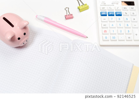 Blank office desk background with copy space for your text. Top view. 92146525