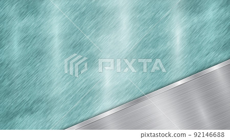 Metal background with polished plate - Stock Illustration [92146688 ...