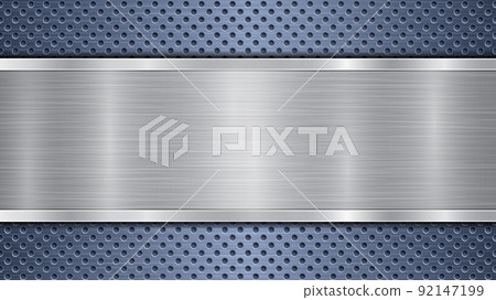 Metal background with holes and a polished plate 92147199