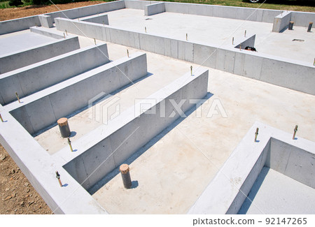 Concrete foundation of the house 92147265