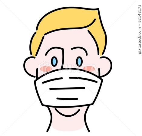 Elderly white man wearing a mask 92148172