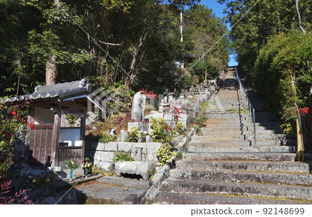 Ishidoji Temple, stone steps at the entrance to the precincts, Higashiomi City, Shiga Prefecture Ishidoji Temple, stone steps at the entrance to the precincts, Higashiomi City, Shiga Prefecture 92148699