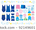 Illustration set of swimming school and school swimming 92149601