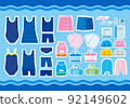 Illustration set of swimming school and school swimming 92149602